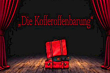 Roter Koffer unter den Schriften «Die Kofferoffenbarung»