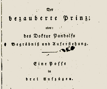 Titelseite eines frühen Drucks von Pandolfos Begräbnis