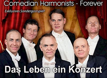 Plakat Comedian Harmonists - Forever, 6 Sänger stehen nebeneinander