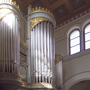 Detailansicht der Orgel in der Caputher Kirche