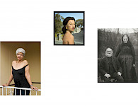 Photocollage, 2 Bilden sind Porträt der alten Damen, 1 Schwarz-Weiß-Bild ist 1 alte Ehepaa