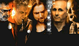 Fotocollage aus 5 Köpfen von Rockmusikern
